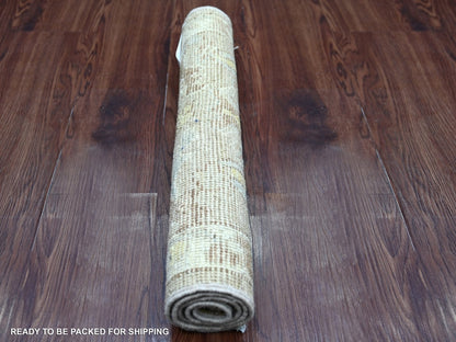 Brown 2'0" x 3'0" Oushak And Peshawar Hand knotted Wool Rug - Sku: O022935