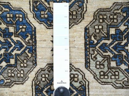 Ivory 3'11" x 5'11" Tribal & Geometric Hand knotted Wool Rug - Sku: O022937