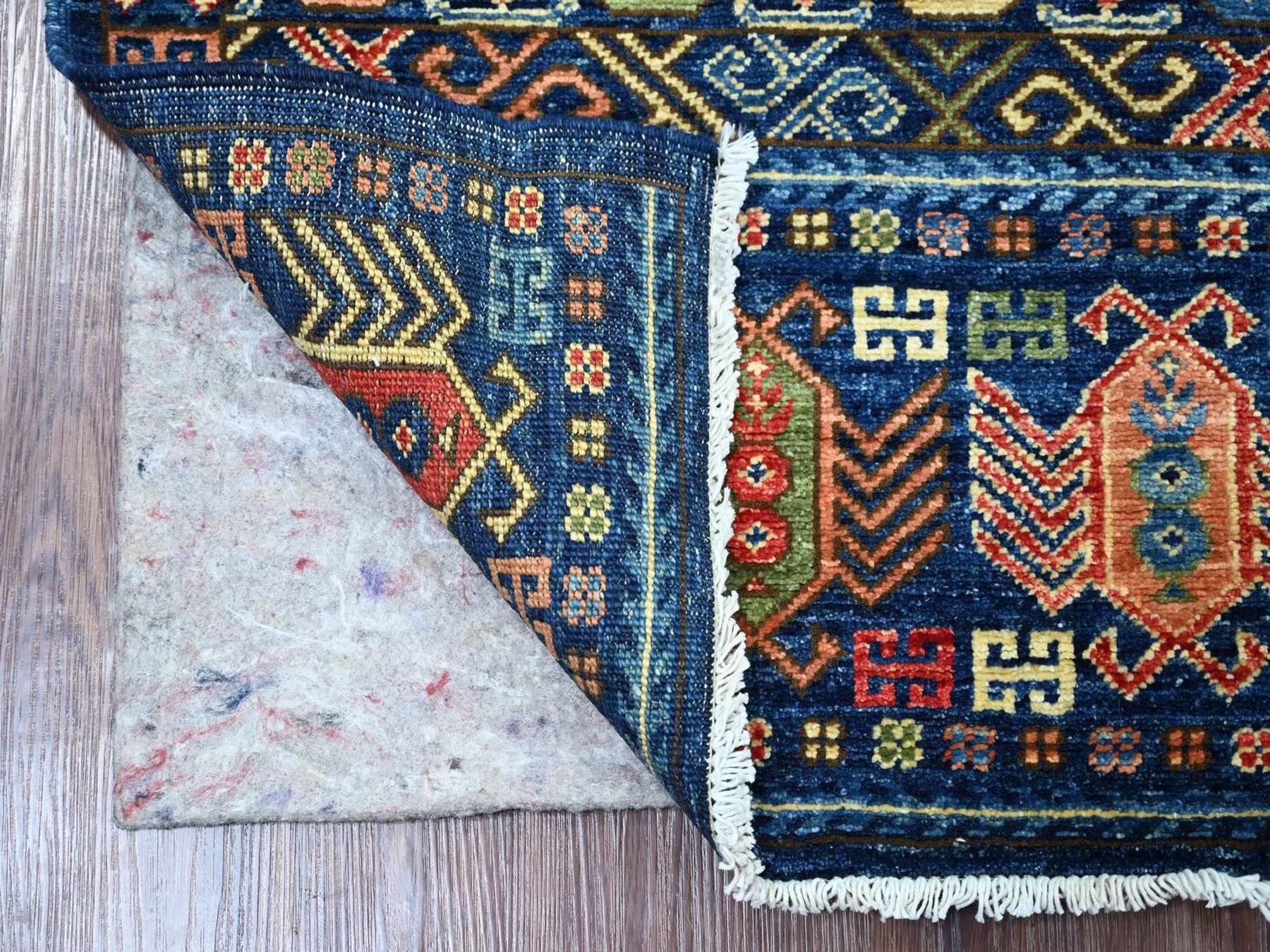 Blue 2'11" x 6'3" Tribal & Geometric Hand knotted Wool Rug - Sku: O022938