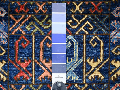 Blue 2'11" x 6'3" Tribal & Geometric Hand knotted Wool Rug - Sku: O022938
