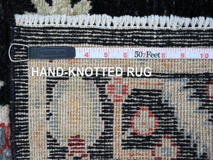 Black 2'8" x 7'11" Oushak And Peshawar Hand knotted Wool Rug - Sku: O022940