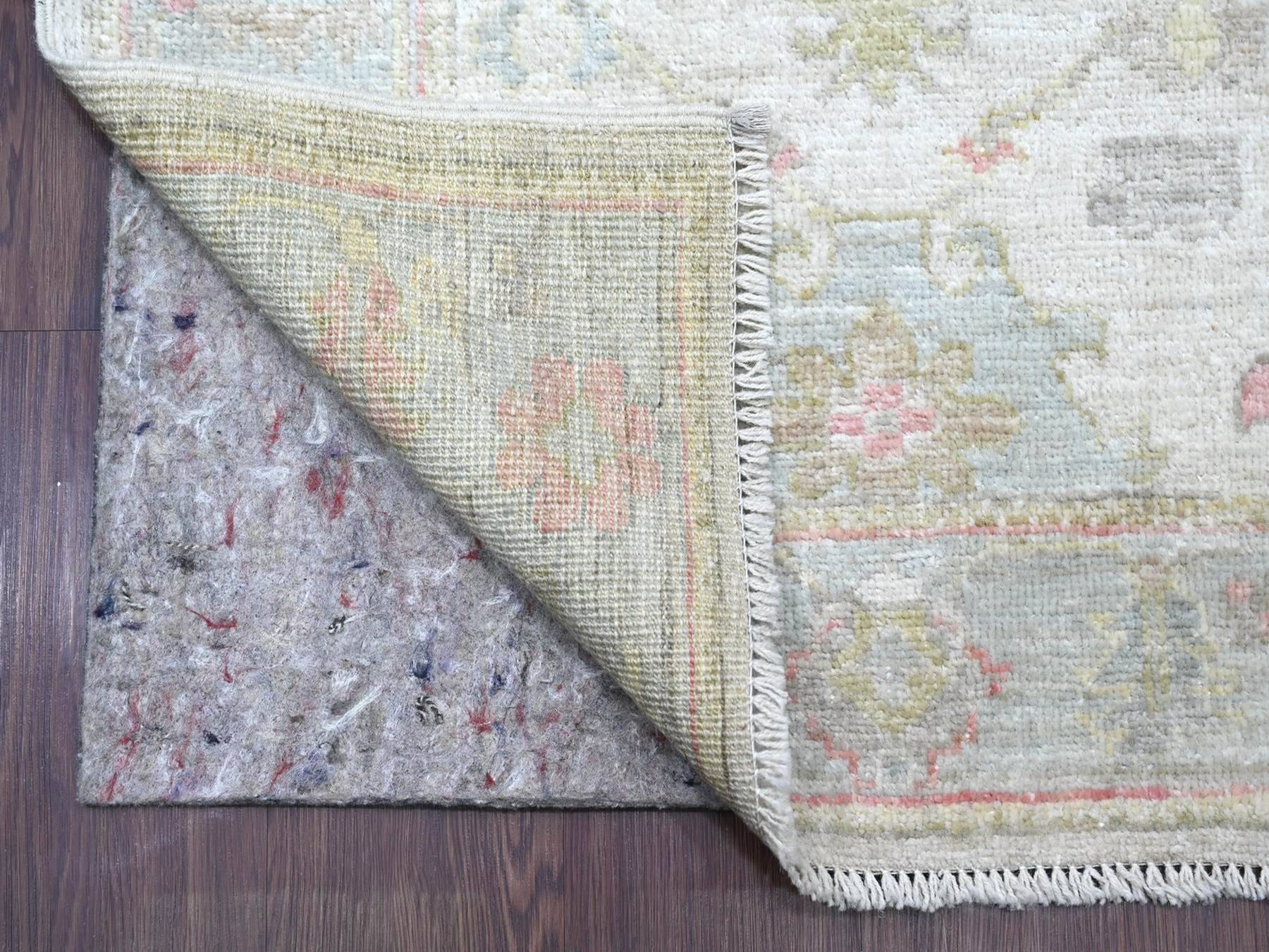 Grey 2'10" x 15'6" Oushak And Peshawar Hand knotted Wool Rug - Sku: O022941