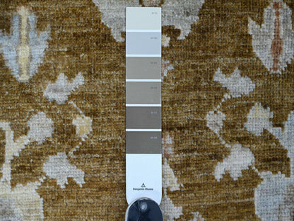 Brown 2'11" x 12'0" Oushak And Peshawar Hand knotted Wool Rug - Sku: O022942