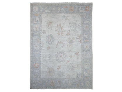 Oushak Oushak hand-knotted wool rug in Ivory & Blue, 10' x 13'9" — SKU O022948
