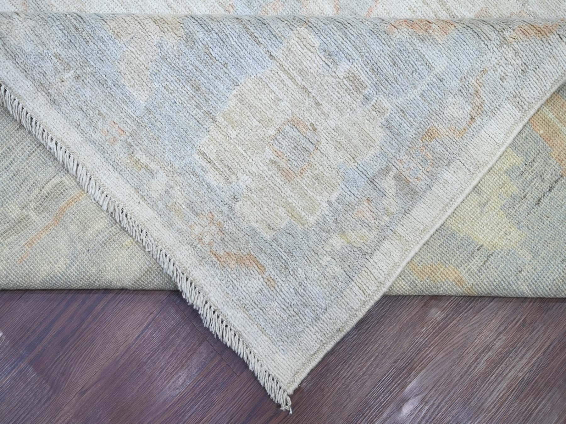Oushak Oushak hand-knotted wool rug in Ivory & Blue, 10' x 13'9" — SKU O022948 (view 6)