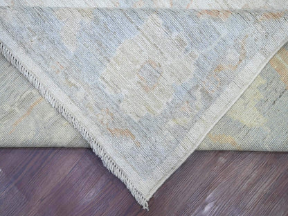 Oushak Oushak hand-knotted wool rug in Ivory & Blue, 10' x 13'9" — SKU O022948 (view 6)