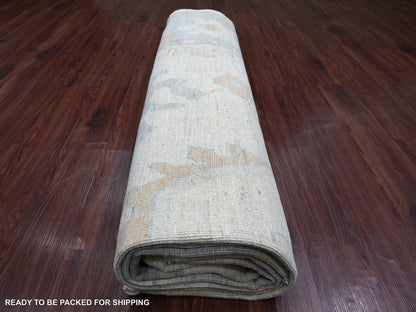 Oushak Oushak hand-knotted wool rug in Ivory & Blue, 10' x 13'9" — SKU O022948 (view 9)