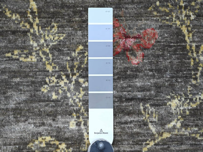 Peshawar Modern / Contemporary hand-knotted wool rug in Gray, 3'10" x 5'10" — SKU O022949 (view 3)