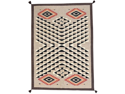 Brown 5'1" x 7'2" Flat Weave Hand woven Wool Rug - Sku: O02294