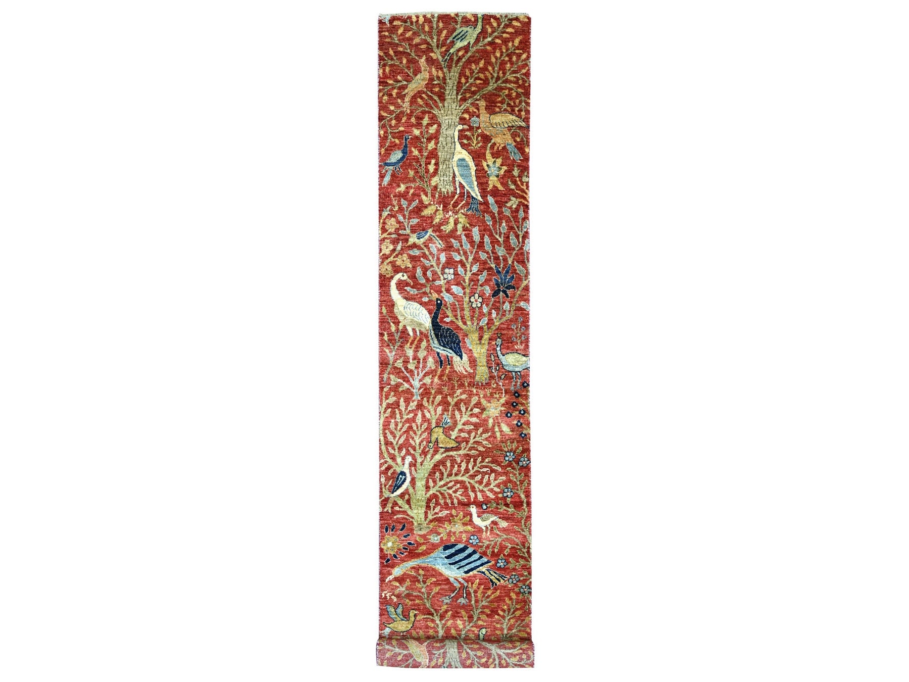 Peshawar Oushak hand-knotted wool runner in Red, 2'6" x 15'11" — SKU O022952