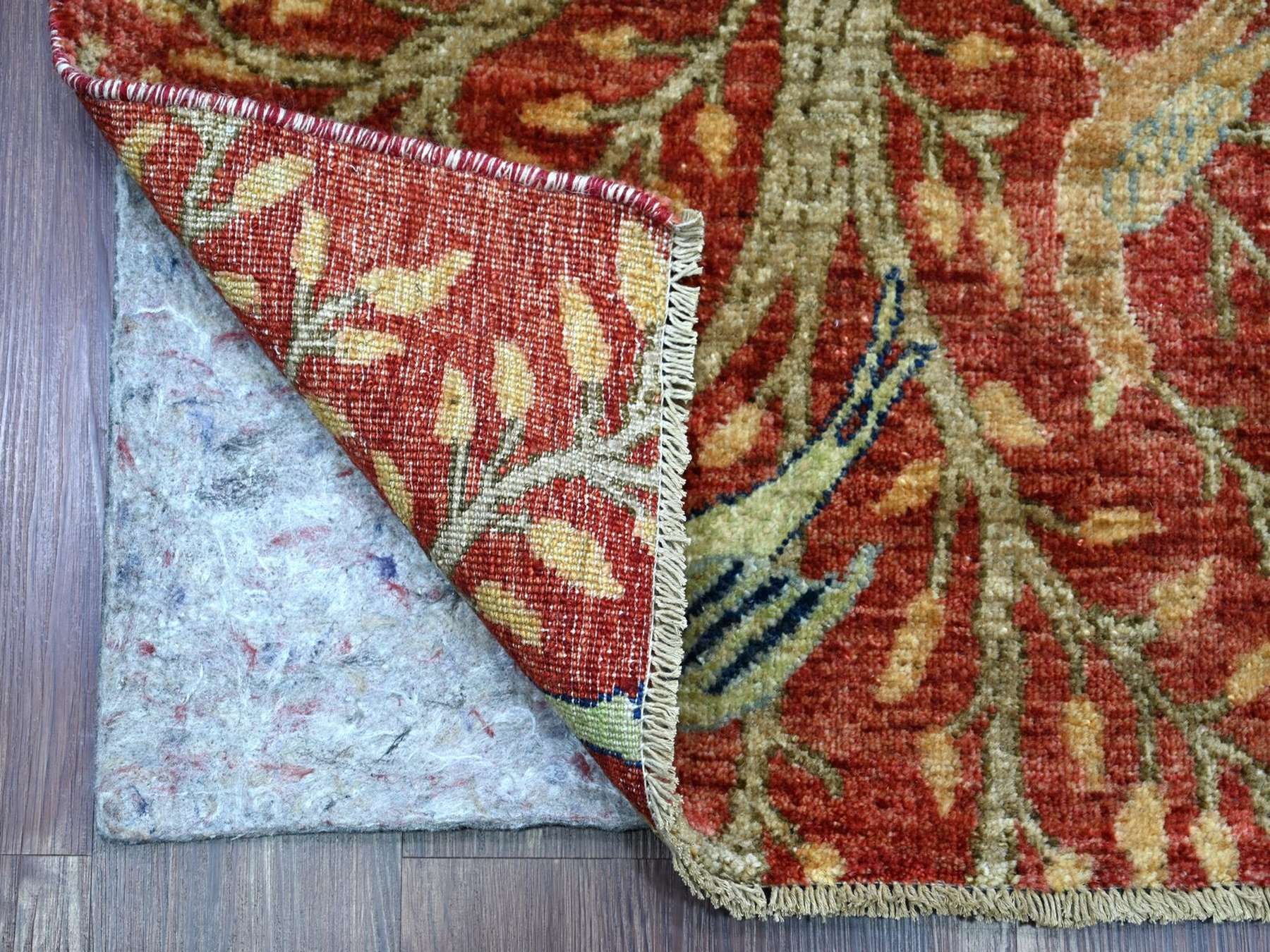 Peshawar Oushak hand-knotted wool runner in Red, 2'6" x 15'11" — SKU O022952 (view 2)