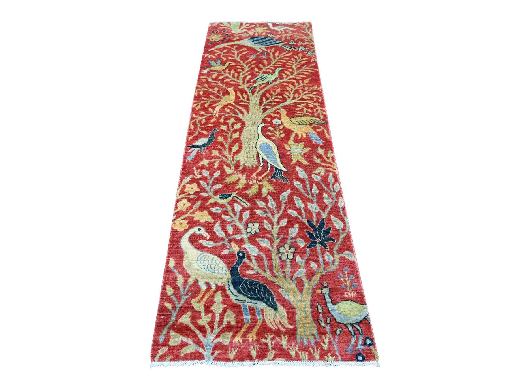 Peshawar Oushak hand-knotted wool runner in Red, 2'7" x 8' — SKU O022954