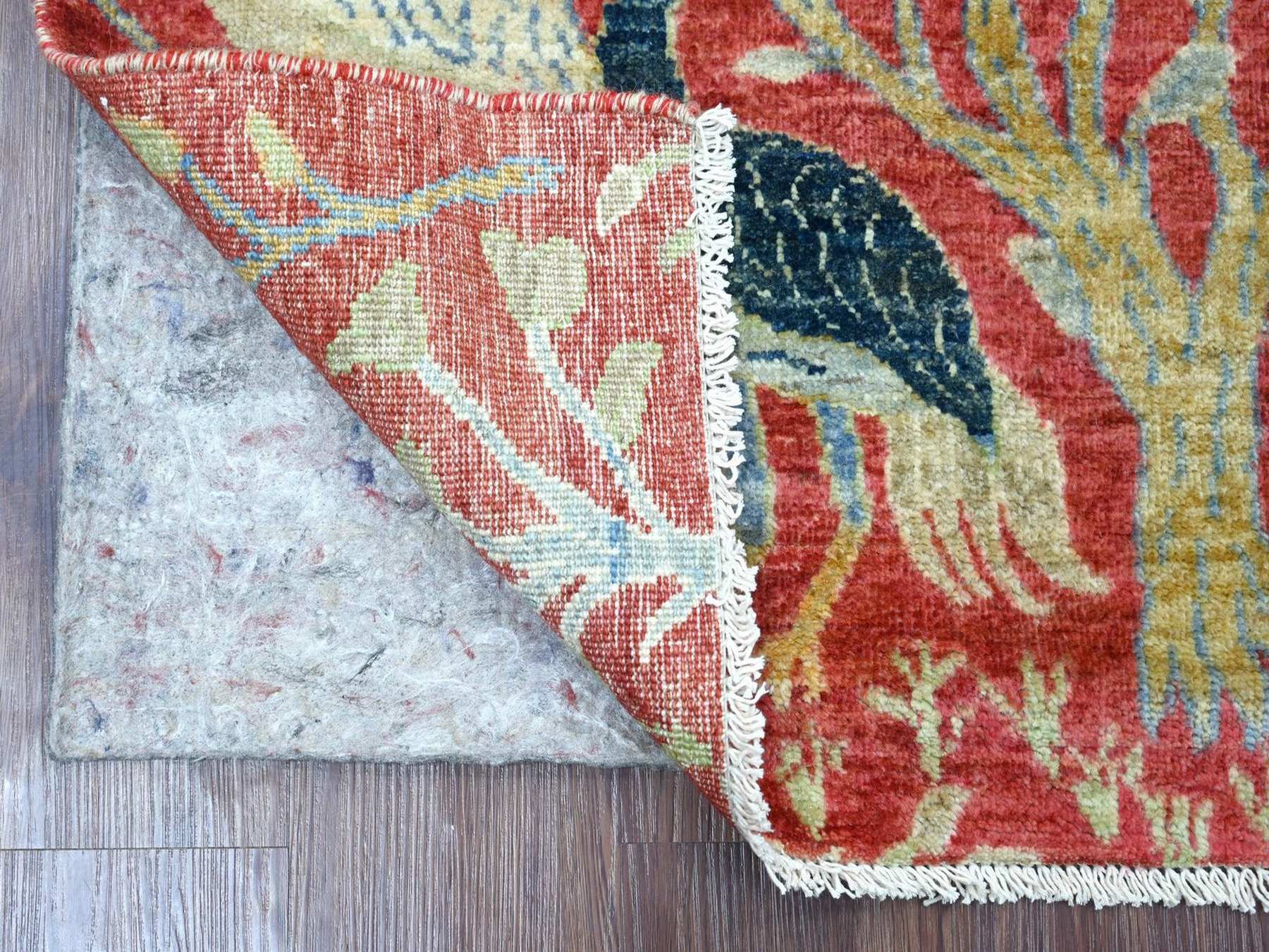 Peshawar Oushak hand-knotted wool runner in Red, 2'7" x 8' — SKU O022954 (view 2)