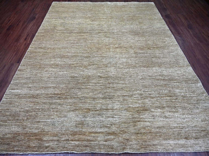 Brown 7'9" x 9'8" Modern and Contemporary Hand knotted Wool Rug - Sku: O022955