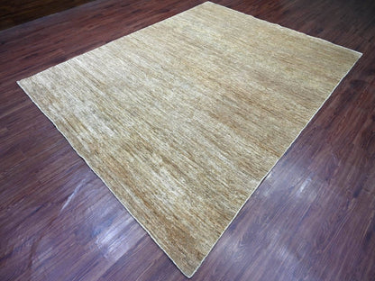 Brown 7'9" x 9'8" Modern and Contemporary Hand knotted Wool Rug - Sku: O022955