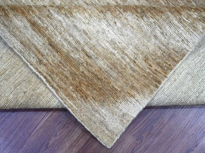 Brown 7'9" x 9'8" Modern and Contemporary Hand knotted Wool Rug - Sku: O022955