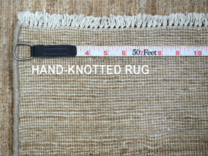 Brown 2'10" x 4'9" Modern and Contemporary Hand knotted Wool Rug - Sku: O022957