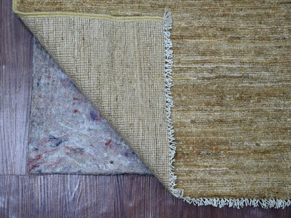 Brown 2'6" x 8'0" Modern and Contemporary Hand knotted Wool Rug - Sku: O022958