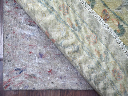 Grey 7'11" x 7'11" Oushak And Peshawar Hand knotted Wool Rug - Sku: O022959