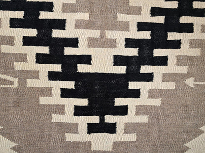 Brown 8'1" x 10'0" Flat Weave Hand woven Wool Rug - Sku: O02295