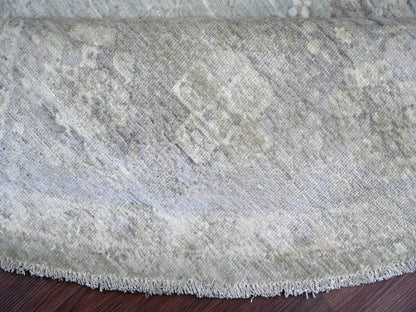 Blue 7'8" x 7'9" Oushak And Peshawar Hand knotted Wool Rug - Sku: O022960