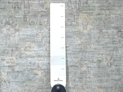 Blue 7'8" x 7'9" Oushak And Peshawar Hand knotted Wool Rug - Sku: O022960