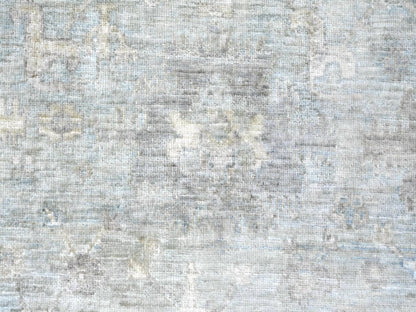 Blue 7'8" x 7'9" Oushak And Peshawar Hand knotted Wool Rug - Sku: O022960
