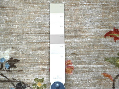 Grey 8'1" x 9'11" Oushak And Peshawar Hand knotted Wool Rug - Sku: O022961