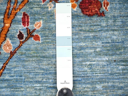 Blue 5'9" x 7'10" Tribal & Geometric Hand knotted Wool Rug - Sku: O022964