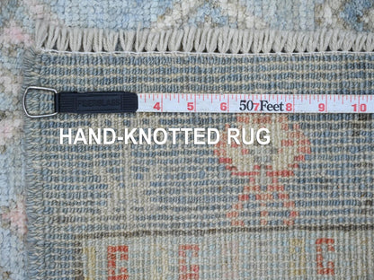 Blue 2'6" x 8'2" Tribal & Geometric Hand knotted Wool Rug - Sku: O022967