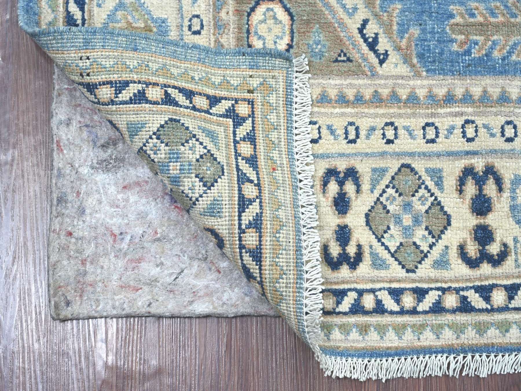 Blue 3'11" x 5'9" Kazak Hand knotted Wool Rug - Sku: O022969