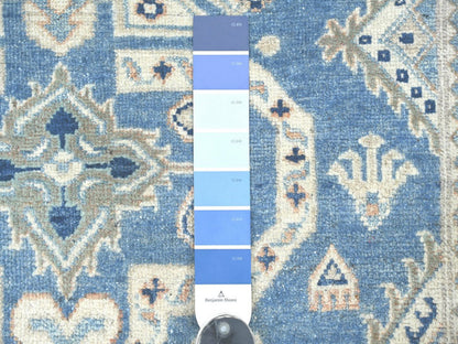 Blue 3'11" x 5'9" Kazak Hand knotted Wool Rug - Sku: O022969