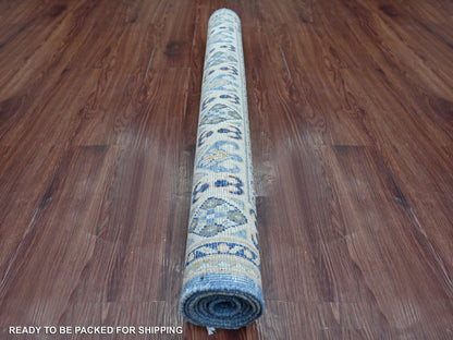 Blue 3'11" x 5'9" Kazak Hand knotted Wool Rug - Sku: O022969