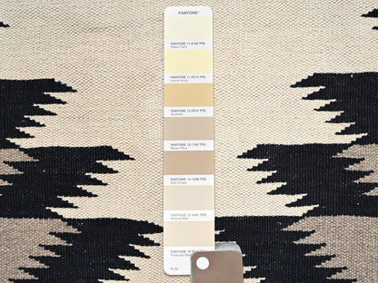 Brown 7'11" x 10'3" Flat Weave Hand woven Wool Rug - Sku: O02296