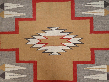 Flat-Weave hand-knotted wool rug in Gray & Chocolate Brown, 8'2" x 10'1" — SKU O02297 (view 4)