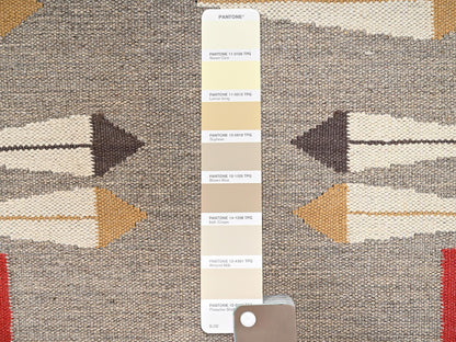 Flat-Weave hand-knotted wool rug in Gray & Chocolate Brown, 8'2" x 10'1" — SKU O02297 (view 5)