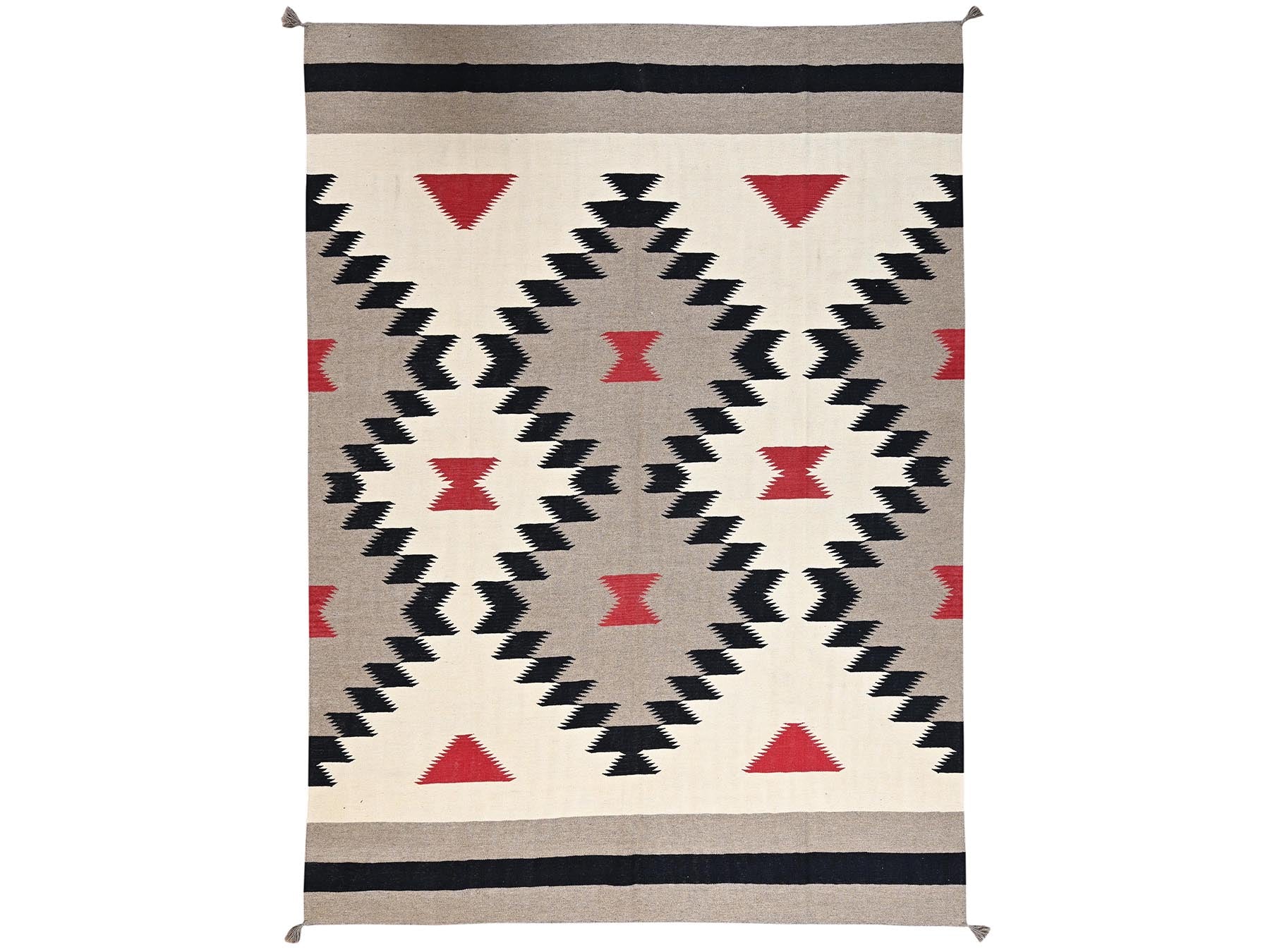 Brown 8'10" x 12'1" Flat Weave Hand woven Wool Rug - Sku: O02298