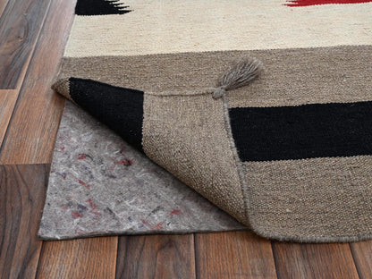 Brown 8'10" x 12'1" Flat Weave Hand woven Wool Rug - Sku: O02298