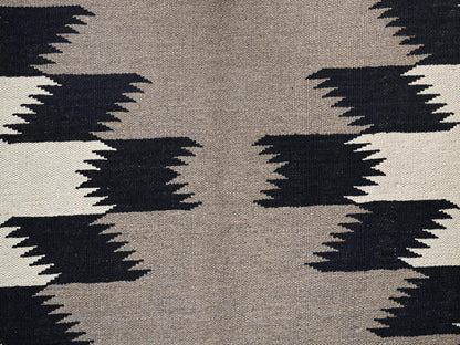 Brown 8'10" x 12'1" Flat Weave Hand woven Wool Rug - Sku: O02298