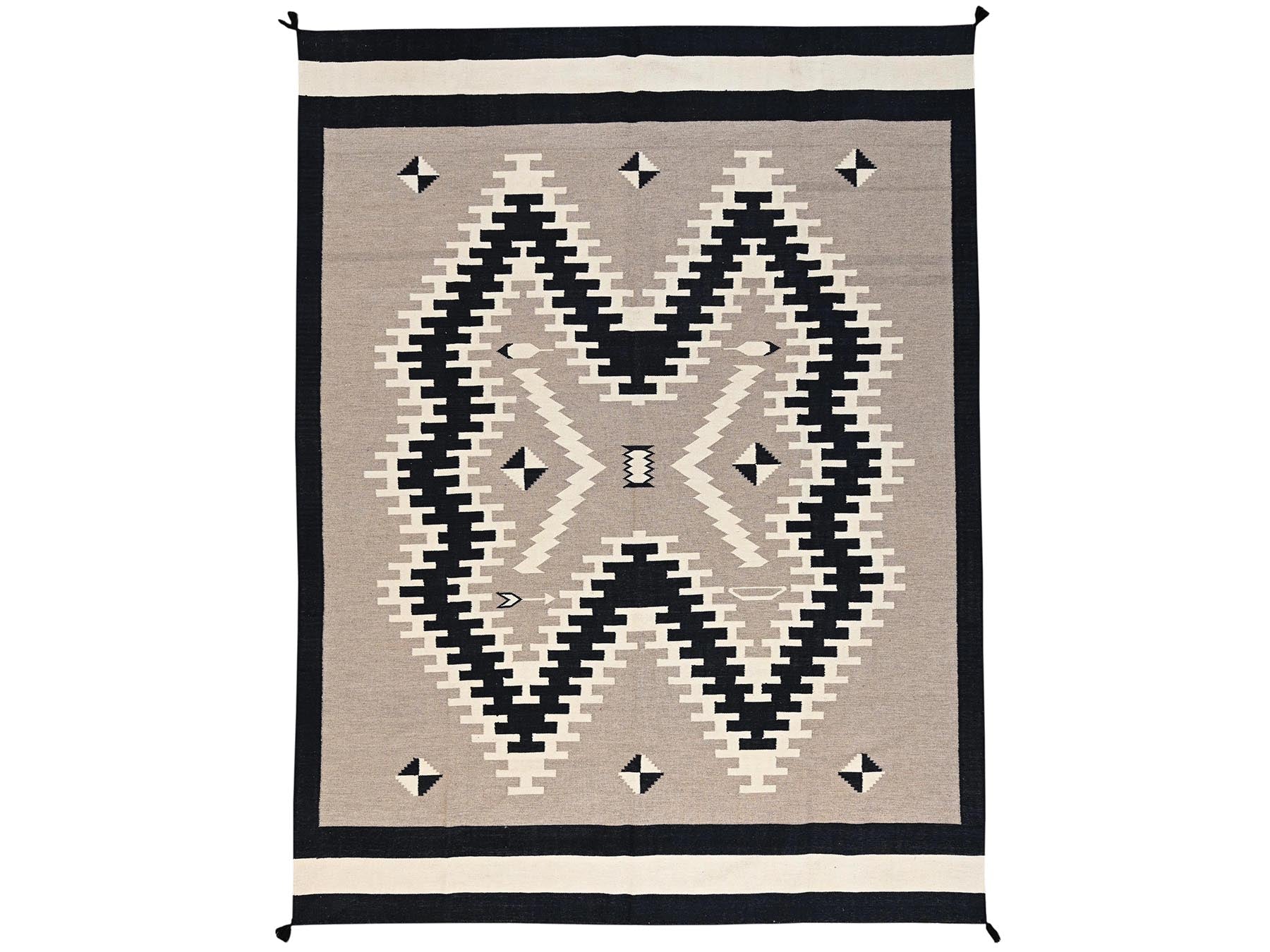 Brown 9'1" x 11'9" Flat Weave Hand woven Wool Rug - Sku: O02299
