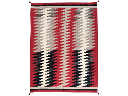Flat-Weave hand-knotted wool rug in Red, 8'11" x 11'10" — SKU O02300
