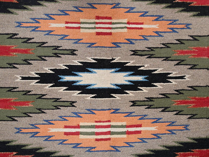 Flat-Weave hand-knotted wool rug in Red, 9' x 12'1" — SKU O02301 (view 4)