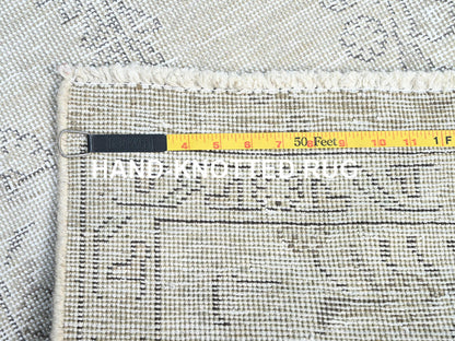 Ivory 2'5" x 7'6" Vintage Hand knotted Wool Rug - Sku: O0230