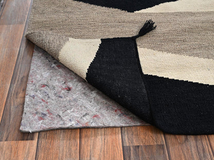 Brown 9'3" x 11'10" Flat Weave Hand woven Wool Rug - Sku: O02314