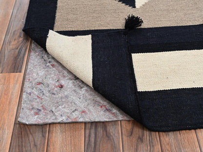 Brown 9'2" x 11'10" Flat Weave Hand woven Wool Rug - Sku: O02315