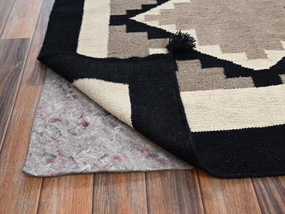 Brown 7'11" x 9'11" Flat Weave Hand woven Wool Rug - Sku: O02316