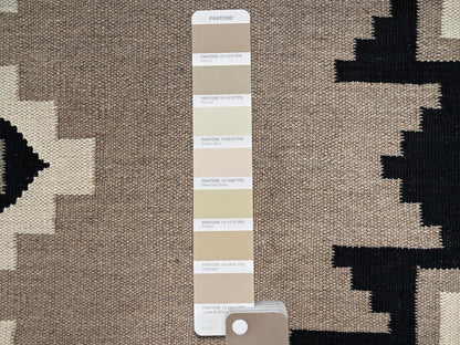 Brown 7'11" x 9'11" Flat Weave Hand woven Wool Rug - Sku: O02316