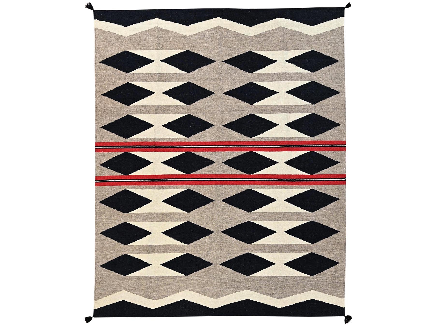Brown 8'2" x 9'11" Flat Weave Hand woven Wool Rug - Sku: O02318