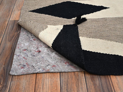 Brown 8'2" x 9'11" Flat Weave Hand woven Wool Rug - Sku: O02318