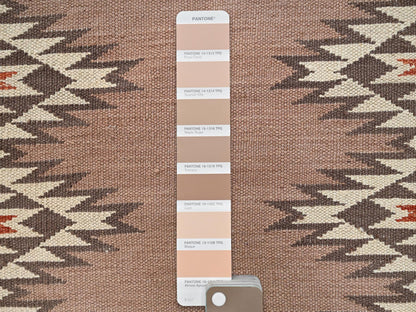 Flat-Weave hand-knotted wool rug in Orange, 5'1" x 7'1" — SKU O02323 (view 5)